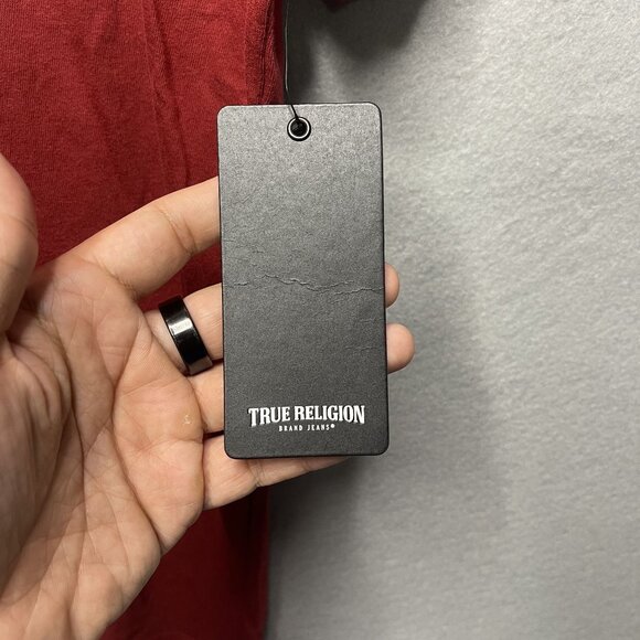 True Religion Brand Jeans Red Dahlia 2002 TRBJ Arc Tree Graphic Large - Picture 3 of 8